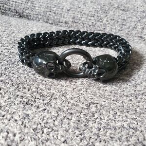 Black Stainless Steel Skull Bracelet